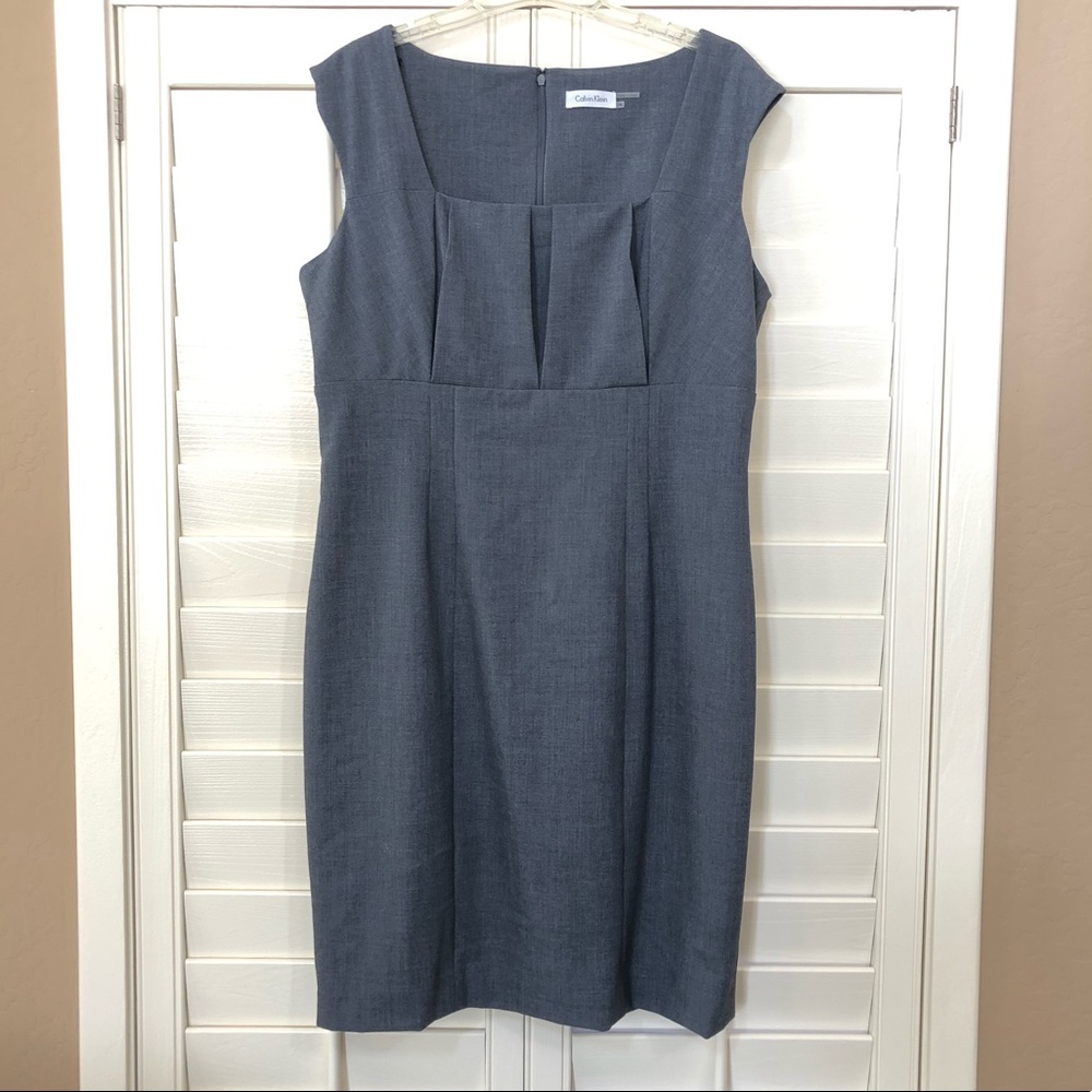 Calvin Klein Gray Sleeveless Sheath Dress